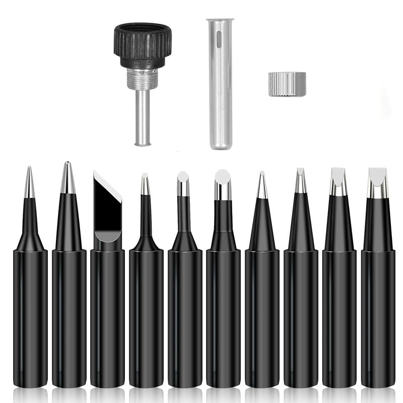 Serplex 10Pcs Soldering Iron Tips Kit with Retaining Sleeve Universal Soldering Iron Tips for Hakko Soldering Station Tool 900M 936 60W /80W Welding Head Solder Tips Replacement Accessories Tools Serplex 10Pcs Soldering Iron Tips Kit with Retaining Sleeve Universal Soldering Iron Tips for Hakko Soldering Station Tool 900M 936 60W /80W Welding Head Solder Tips Replacement Accessories Tools